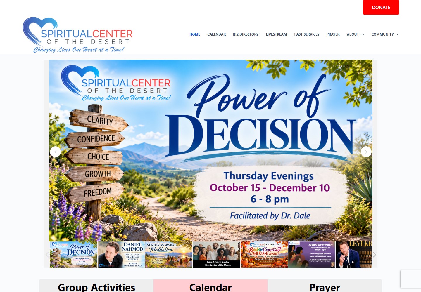 Spiritual Center of the Desert community website